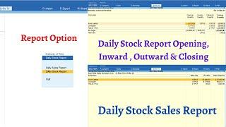 Daily Stock Sales Report And Daily Stock Report Tally Prime TDL