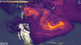 Column Carbon Monoxide CO from Canada Wildfires