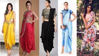 Designer Dhoti Saree Ideas  Latest Indo Western Saree For Girls 