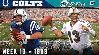 Young Peyton Duels Veteran Marino Colts vs. Dolphins 1999  NFL Vault Highlights