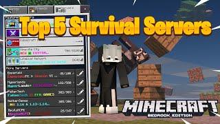 Top 5 Survival Servers for MCPE Minecraft Bedrock Xbox PS4 Windows 10 Pocket Edition