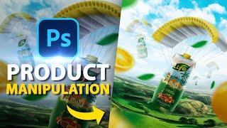 Product manipulation in Photoshop   juice advertising poster design  photoshop tutorial