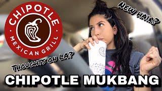 CHIPOTLE CHICKEN BOWL MUKBANG  LETS TALK