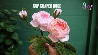 Cup shaped Rose Crochert   Cheerful Handmade