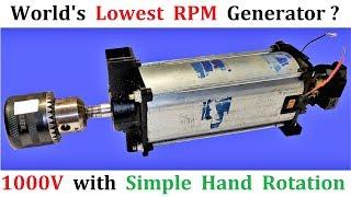 Worlds Lowest RPM Generator - 1000V AC Dynamo Generator 500W Low RPM