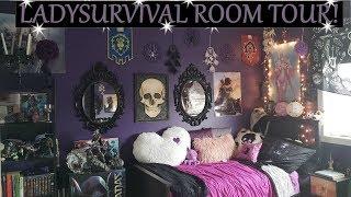 BEDROOM TOUR 2019 Purple Gothic Bedroom  LadySurvival