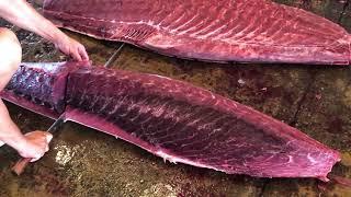 A powerful master cuts dozens of giant bluefin tuna a day