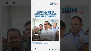 SENYUM TIPIS Presiden Jokowi saat Ditanya soal PDIP yang Disebut Siap Jadi Oposisi Jika 02 Menang