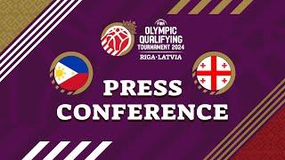 Philippines v Georgia - Press Conference  FIBA Olympic Qualifying Tournament 2024 - Latvia