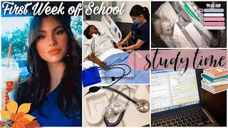 First Week In My Life as a Nursing Student Vlog  Lab Skills Simulation Lecture School Supplies