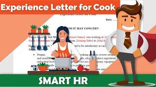 Experience Letter for Cook  Experience Letter  Experience Certificate  @SMARTHRM