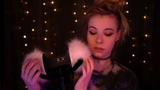 ASMR  sleepy Whispering & cozy Ear Muffs - soft fuzzy fireplace