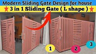 Beautiful sliding main gate design for house  3 in 1 unique sliding Gate Design