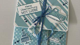 #stampinup Gutscheinverpackung #Onecheetwonder #Männergeschenk #Jungengeschenk #Geschenkverpackung