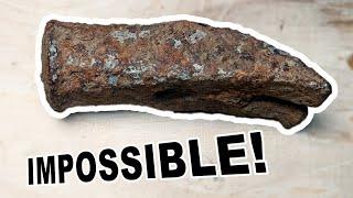 IMPOSSIBLE 250 Year Old Colonial Rusty Hammer Restoration - Buried Under Ground Since The 1700s