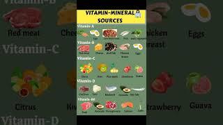 #shorts #vitamin mineral sources #fruits for vitamins #fruits for minerals #Vitamin A B C D B6