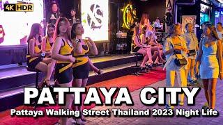  4K HDR  Night Walk in Pattaya Walking Street  Beach  Thailand 2023 Night Life
