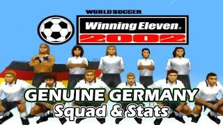 PS1 Winning Eleven 2002 Classic Germany Squads & Stats