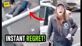 Woman Thinks She Can Fight A Man