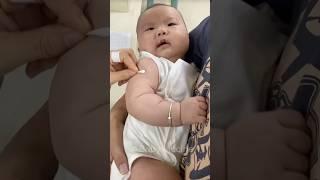 Baby vaccines action at hospital  and funny  #baby #love #cute #family #babygirl #happy #funny