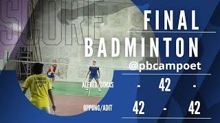 Final Match AlfredDimas X OppungAdit W #bulutangkis #pbcampoet #badminton #salamolahraga #depok