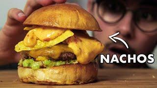 Mexikanischer Nacho Burger Selber Machen Mit Guacamole Und Käse Sauce