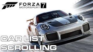 Forza Motorsport 7 Scrolling Through Car List NOT ALL CARS