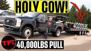 Maxed Out Can the New 500 Horsepower 2023 Ford F-450 Super Duty Diesel ACTUALLY Tow 40000 Pounds?