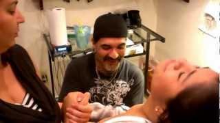 Tattoo Adventures Mr LooK piercing nipples gets spit on by extremely nervous customer