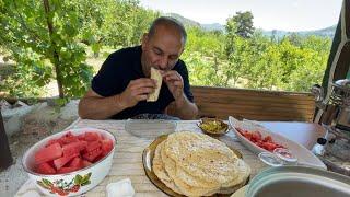 ORGANİK BAHÇEMDEN FASULYE HASADI VE LAVAŞ ARASI KÖY YEMEĞİ