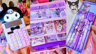 Purple Cute Kuromi Sanrio Stationery Haul ASMR