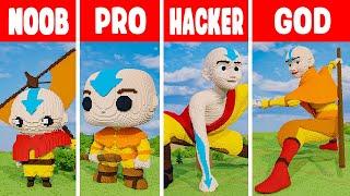 Minecraft AANG AVATAR THE LAST AIRBENDER STATUE BUILD CHALLENGE - NOOB vs PRO vs HACKER vs GOD