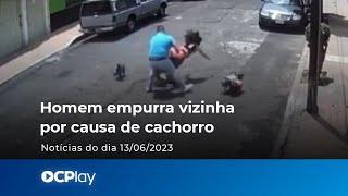 Homem empurra vizinha por causa de cachorro