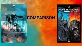 Godzilla Aftershock and MonsterVerse Titanthonology comparison