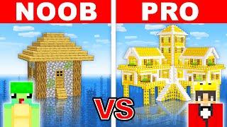 NOOB vs PRO SURVIVAL HOUSE ON WATER Water Build Challenge in Minecraft