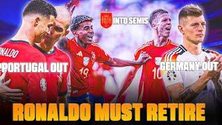 Cristiano Ronaldo MUST RETIRE ️ Portugal & Germany KNOCKED OUT ️ Spain vs France Semi Final ️