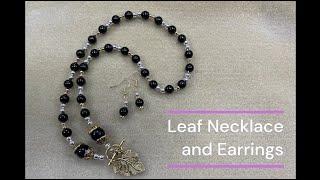 Leaf Necklace with Earrings