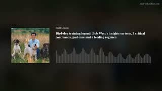 Bird-dog training legend Bob Wests insights on tests 3 critical commands pad care and a feeding