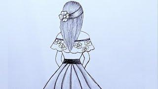 how to draw a girl easy step by step  drawing for girls beautiful and easy  fashion girl drawing