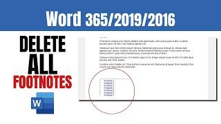 How to DELETE ALL FOOTNOTES AT ONE - Word 26520192016