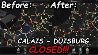 Calais-Duisburg route CLOSED during April 1st  Timelapse  ETS2TruckersMP