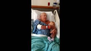 Baby girl meets great great grandfather before he passes away