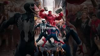 SPIDERMAN AND VENOM vs RED HULK STREET FIGHT Match #avengers #superhero #marvel #spiderman #venom3