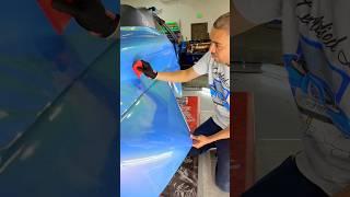 NEW Color changing vinyl wrap on old school Cadillac ‼️ #carwrap #carwrapping #asmr #asmrsounds