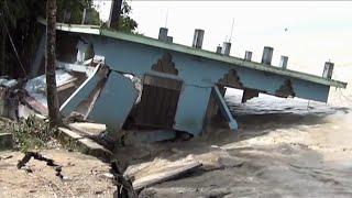 The Destroy Scenes Of River Erosion  See how the Padma River Dissolves everything