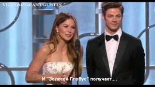 Grant Gustin and Melissa Benoist at the Golden Globe 2016 RUS SUB