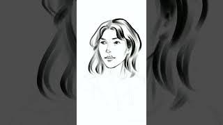 Как рисовать выразительный линейный портрет в Procreate  #как_рисовать_лицо