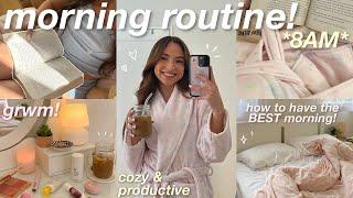 8AM PRODUCTIVE MORNING ROUTINE ️ *updated* skincare grwm reading etc