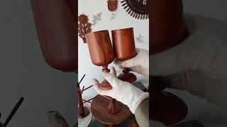 wooden glass with beautiful colour #glass #woodenglass #shortvideo #viralvideos #homedecor #wood #ub