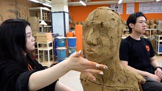 Amazing process of sculpting a head in clay. Korean head modeling master